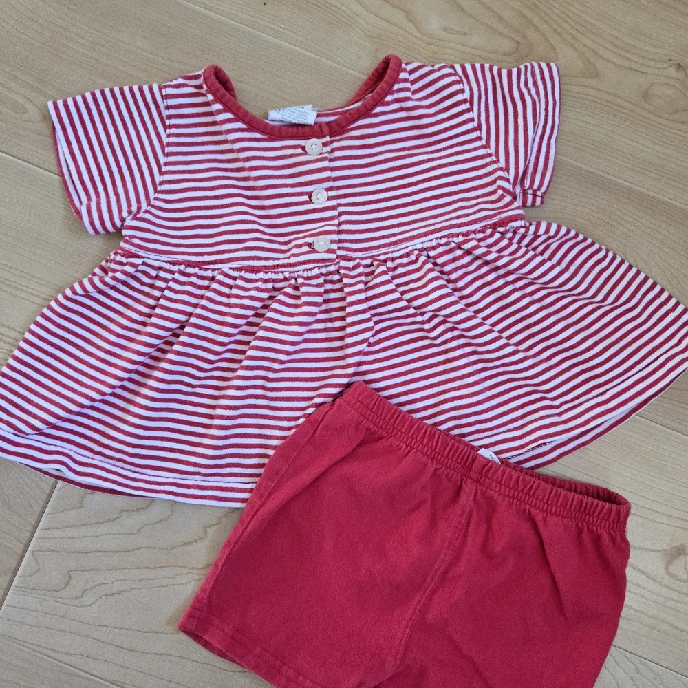 Vintage Y2K Old Navy red and white 2-piece summer set